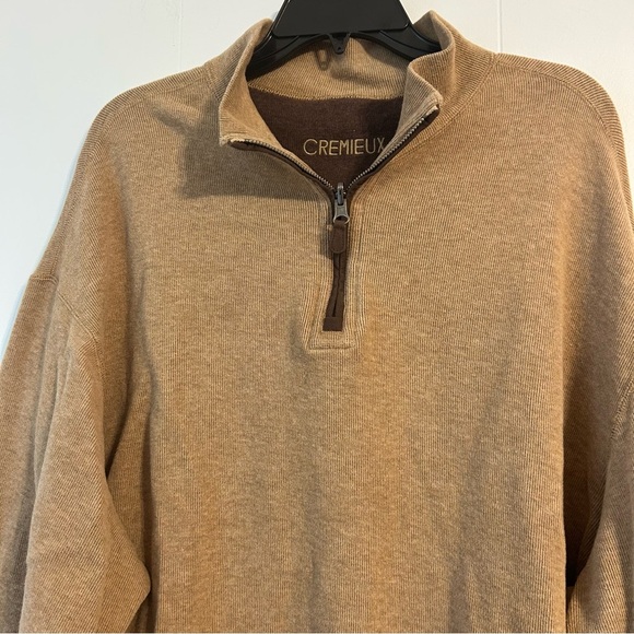 Men’s size 2XL Cremieux Tan Zip Up Sweater with Mock Neck. Reversible.‎ - Picture 2 of 7
